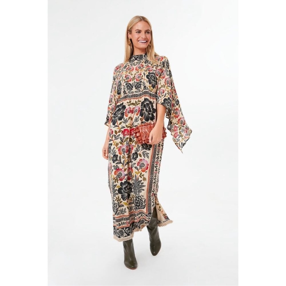 Farm Rio Romantic Garden Floral High-Neck Maxi Dress - Picture 3 of 13